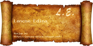 Lencse Edina névjegykártya