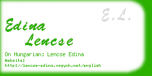 edina lencse business card